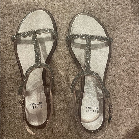 Stuart Weitzman glitter sandals size 9W - Picture 2 of 4